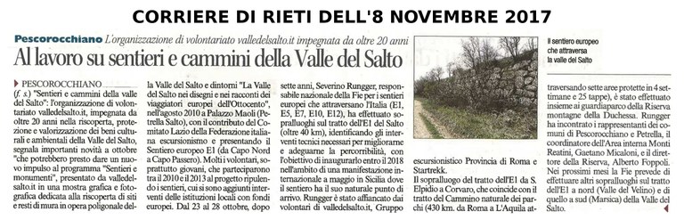 Al lavoro su sentieri e cammini della Valle del Salto Al lavoro su sentieri e cammini della Valle del Salto